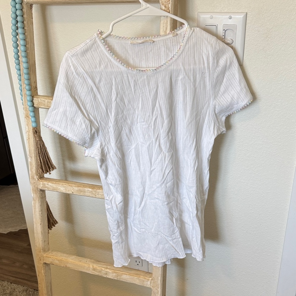 Doen White Short Sleeve Top